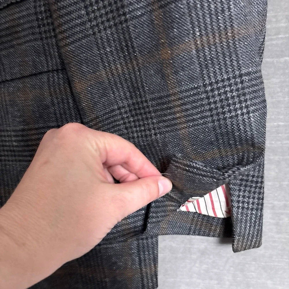Isaia Sport Coat 44L Gray Glen Check Cashmere Silk Gregory Blazer 54 Italy